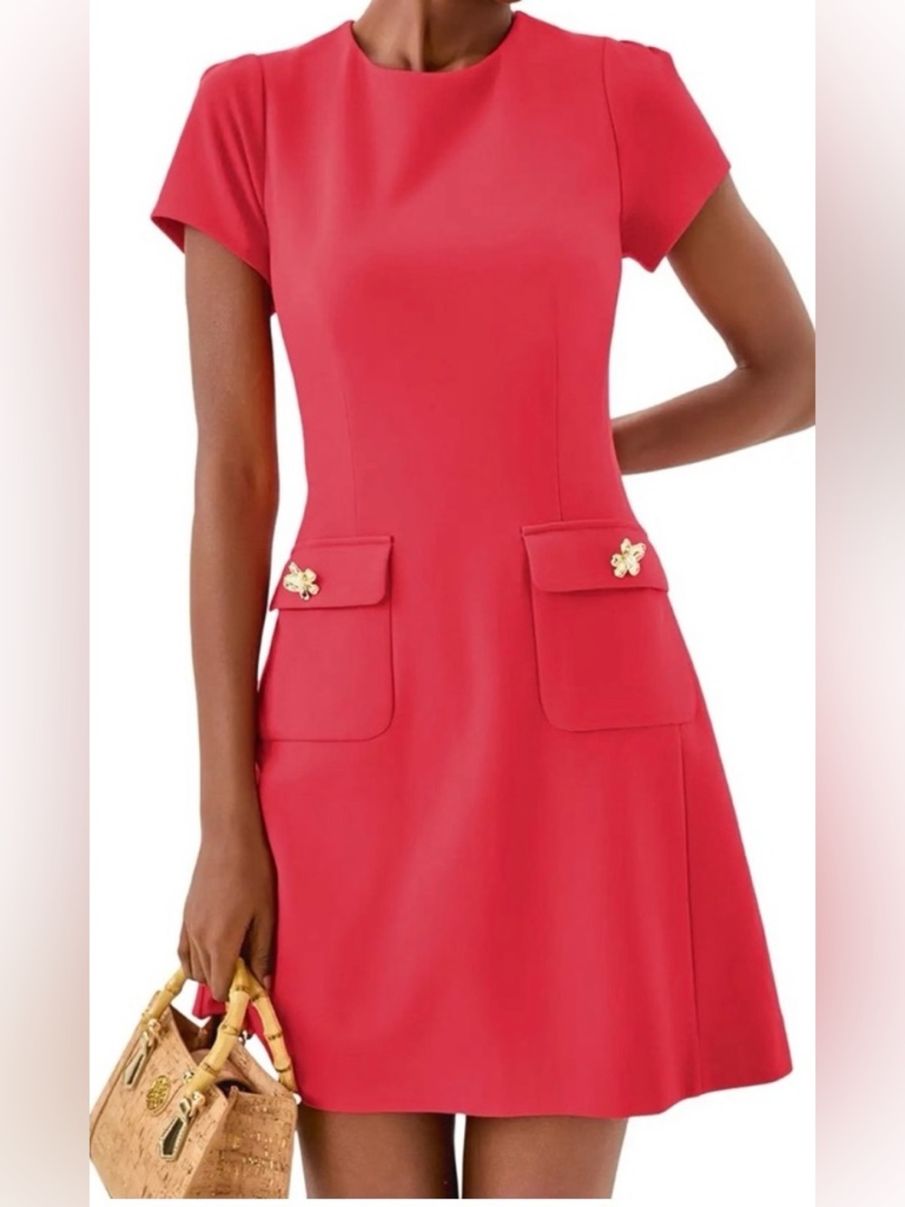 Lilly Pulitzer Coral-Red Short Sleeve Mini Dress
